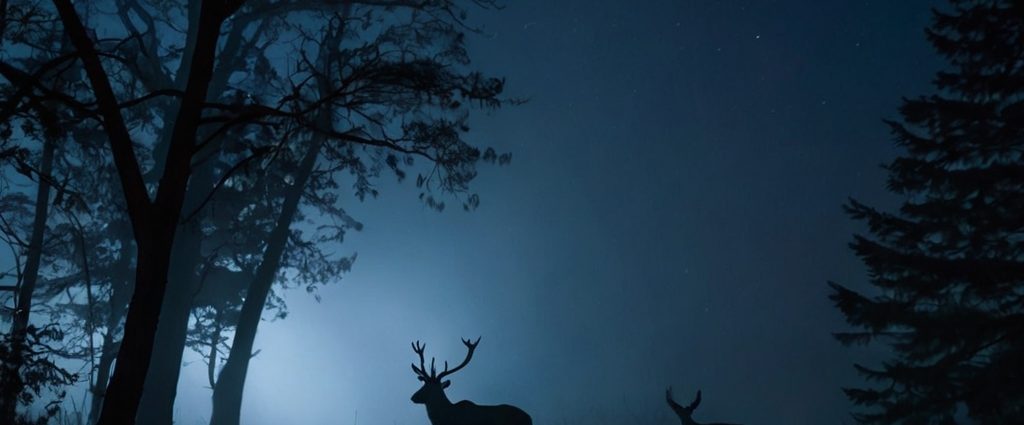 Szarvas gímszarvas szarvasbőgés holdfény éjszaka vadkamera szarvascsorda rudli holdfényben leo 43