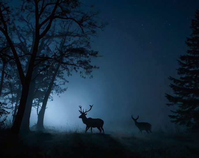 Szarvas gímszarvas szarvasbőgés holdfény éjszaka vadkamera szarvascsorda rudli holdfényben leo 43