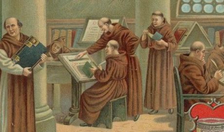 szerzetesek scriptorium