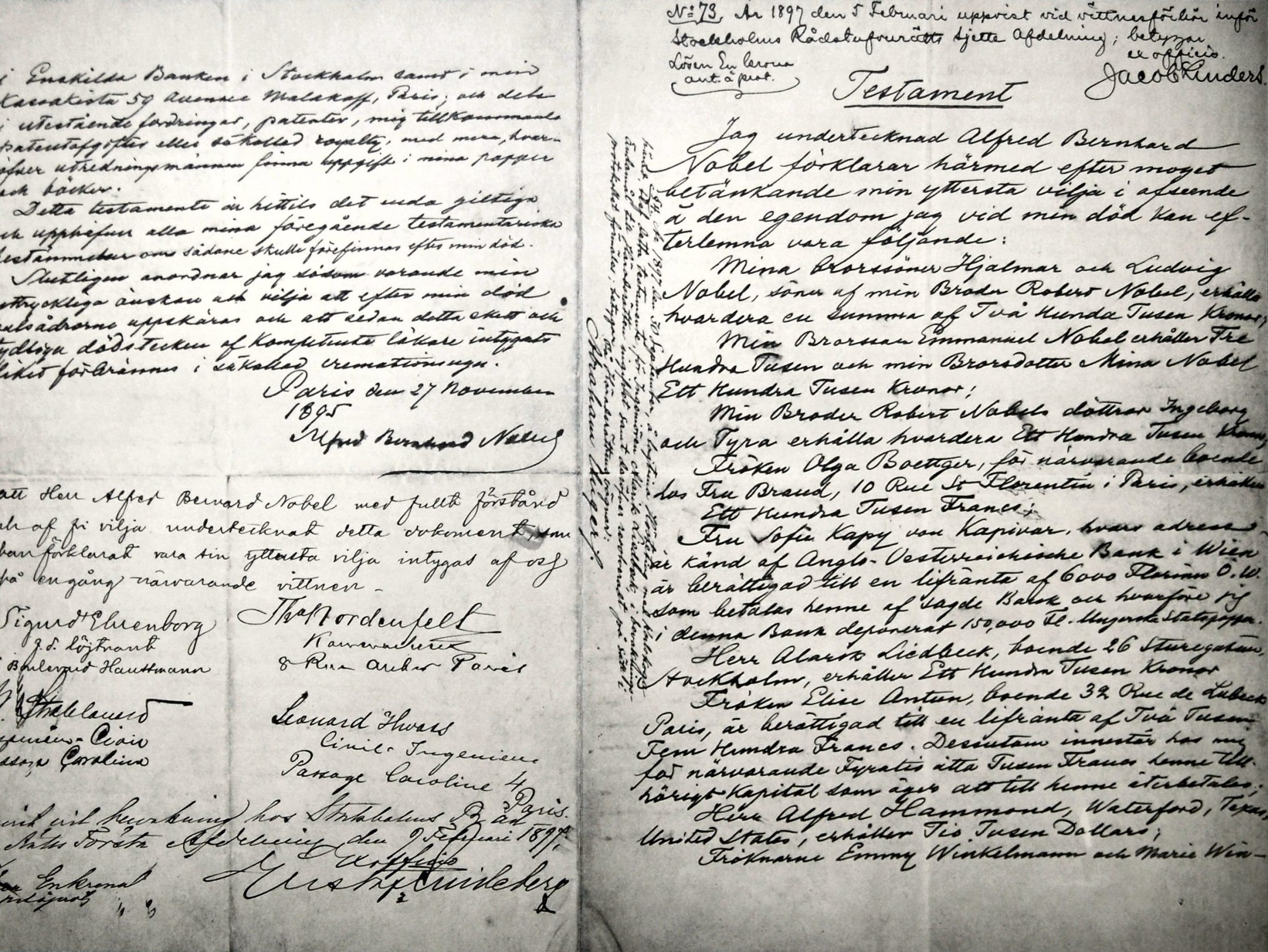 nobel-díj Alfred Nobel rendelkezése a díjról wiki